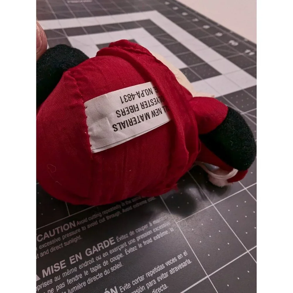 Tom Wat nylon santa ornament stuffed 4 inch‎ Holiday Christmas vintage Rare Find